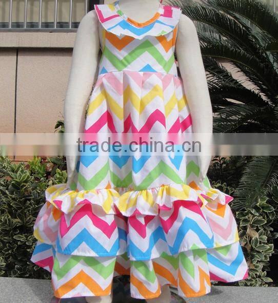 Wholesale Fashion Baby Girls Summer 100% Cotton Maxi Mommy And Me Girls Dresses Ruffled V Maxi Lace sleeveless Pettidresses