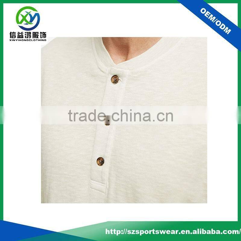 OEM custom mens long sleeve 100% cotton soft tee shirt sports wear button up shirt