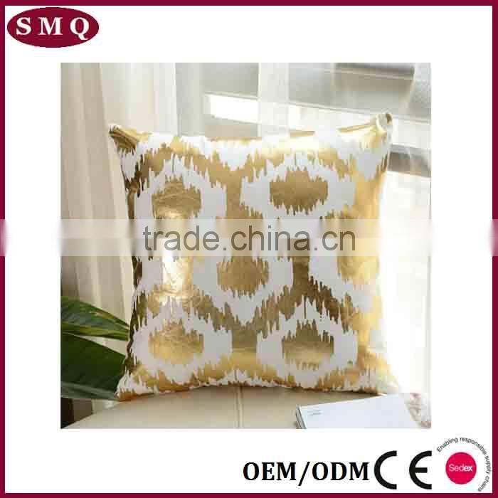 customized design hot stamping in gold color painting pillow cover