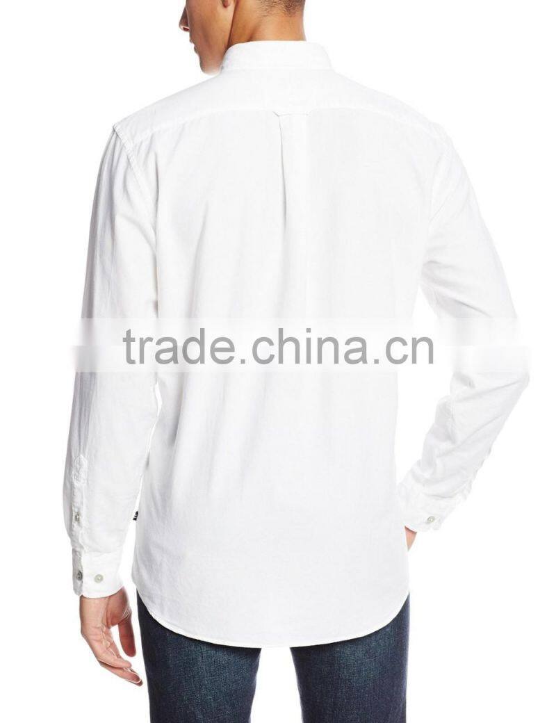 Mens long sleeve solid color poplin oxford shirt