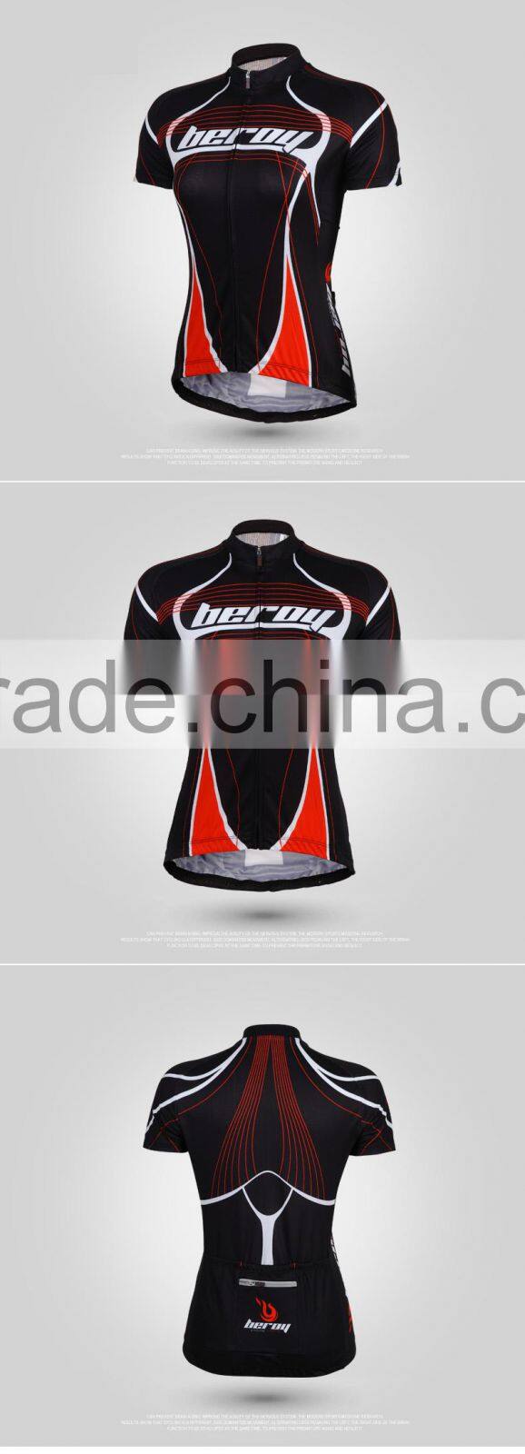 BEROY professional team ladies cycling short sleeve jersey,uv resistance cycling bike apparel