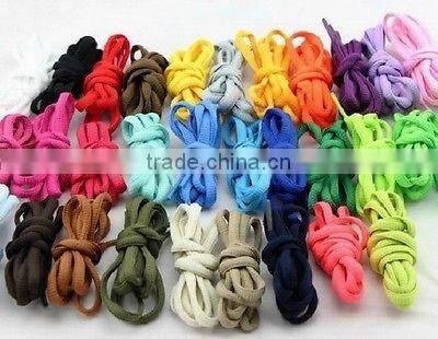 Colorful flat polyester shoe laces