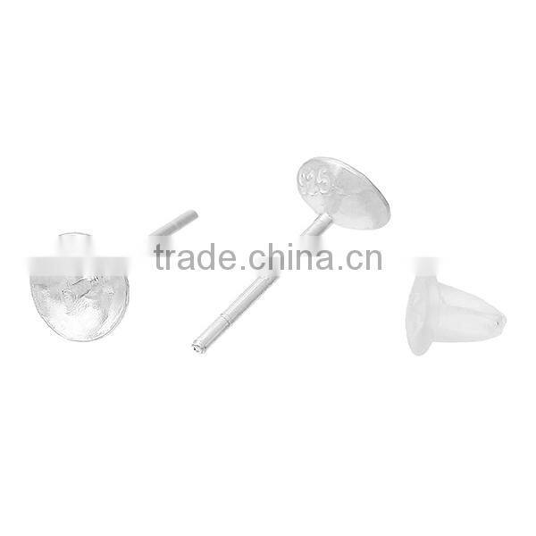 Sterling Silver Earring Findings Ear Studs Post Round Silver 12.3mm x 4.0mm