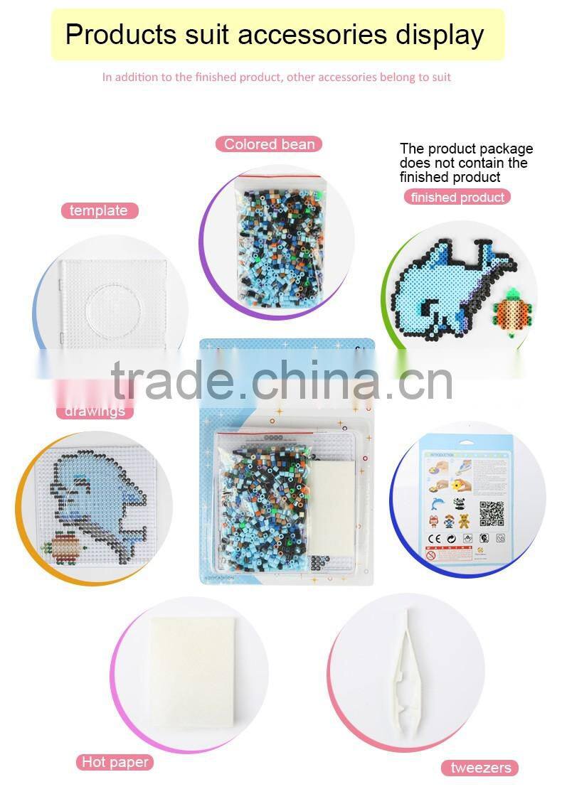 Diyfashion 5mm hama perler fuse beads dolphin sea turtle set with puzzle iron paper and twezzer hama beads toys for kids 18033