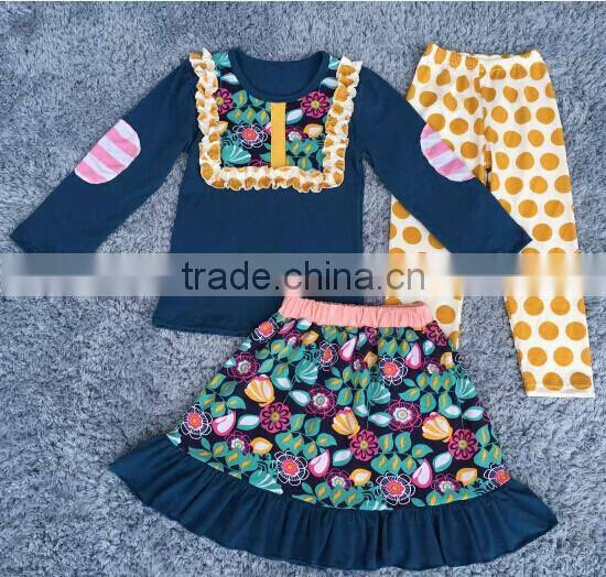 2016 Baby Halloween Costume Wholesale Clothing,Long Sleeve polka-dot pants capri set,cotton design