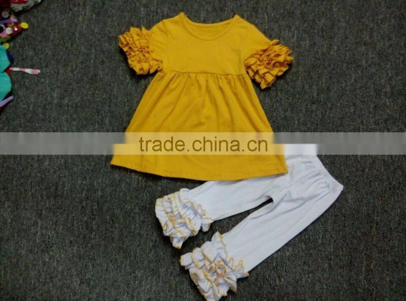 Girls autumn clothing set Casual patched on knee Children Wear Fancy Kids Stylish Suits wholesale children's boutique clothing