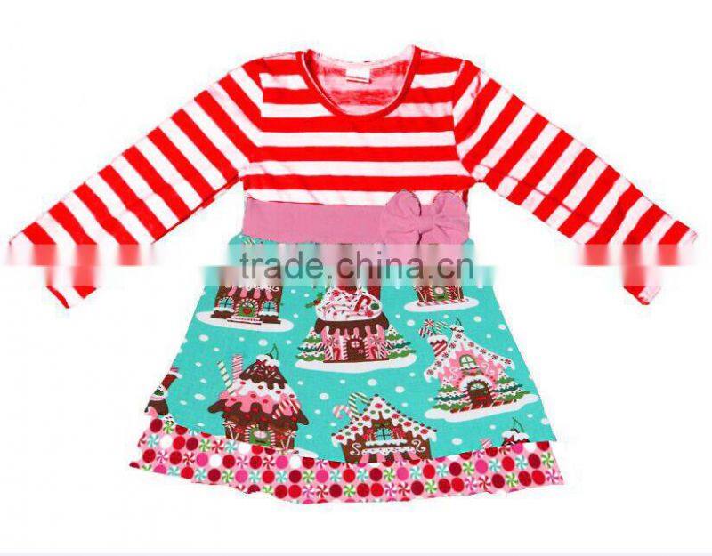 zhejiang yiwu girls long sleeved clothes give you a different dress feeling Long autumn stripes wrinkled girls cotton