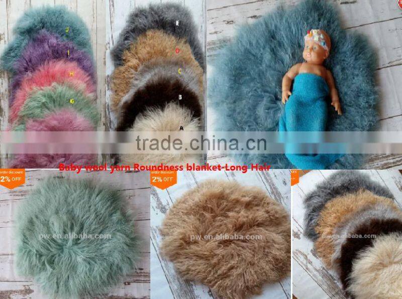 Curly round fur blanket Newborn ruffle wool layer backdrop Baby basket stuffer chunky blanket background Baby nest filler