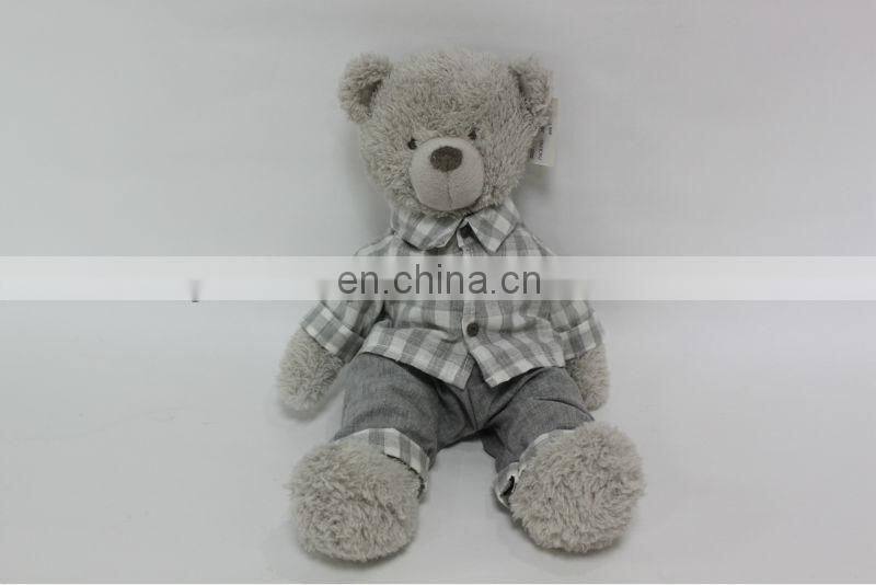 Plush and stuffed bear animal baby toys with cloth dress