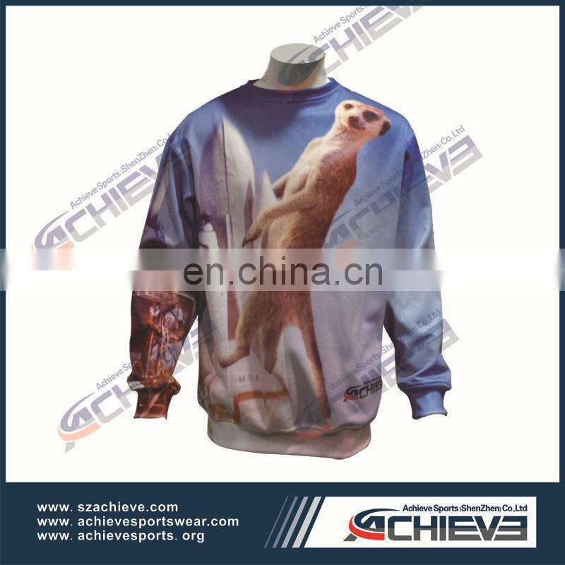 2017 new colorful 3d sublimated printing custom sweatshirt wholesale in china