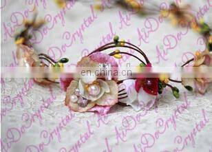 Aidocrystal beautiful wedding artificial flower Crown,Rhinestone Crystal Bridal wedding fascinators