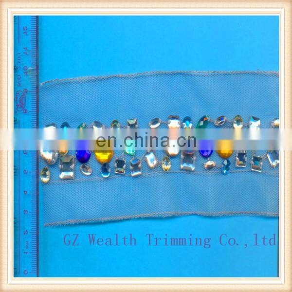 Fashion style stone work beaded lace trims