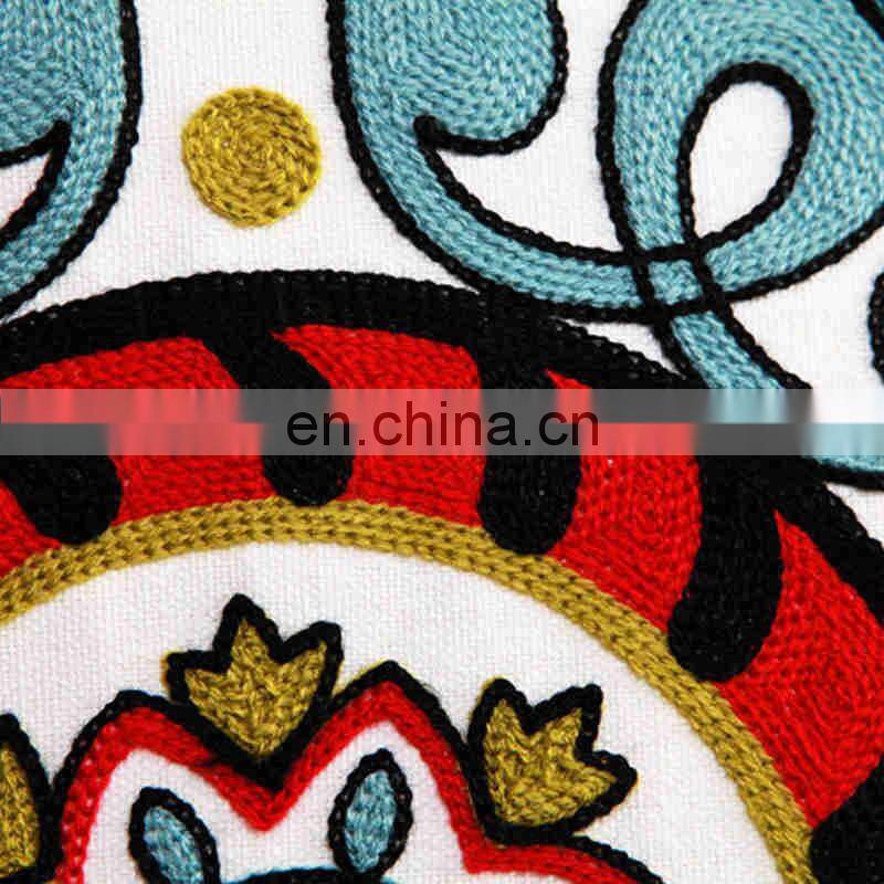 i@home Creative Flower Cotton Canvas Embroidered Sofa Pillow Cushion Cover