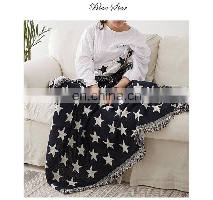 RAWHOUSE woven boho geometric rug jacquard mandala tapestry throw blanket