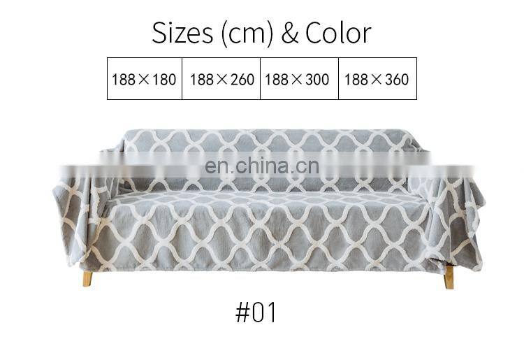 High quality 100% polyester sofa protector plush couch cover for winter