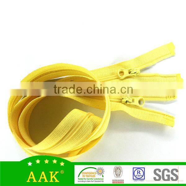 AAK ZIPPER #3Nylon woven coil two ways open end zipper separating zipper