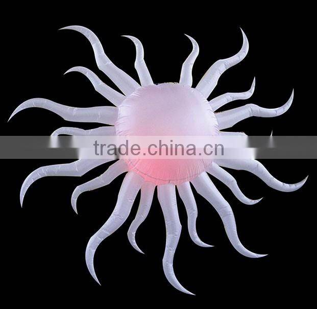 Custom high quality crooked led light inflatable ceiling hanging decoration for party bar club decoration