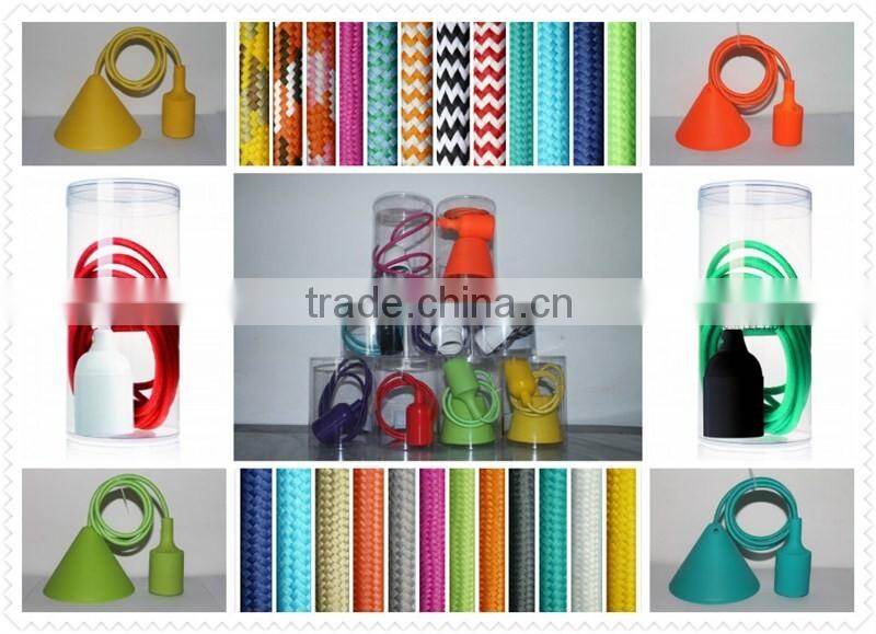 colorful fabric cable with sleeving for diy lamp cord sets