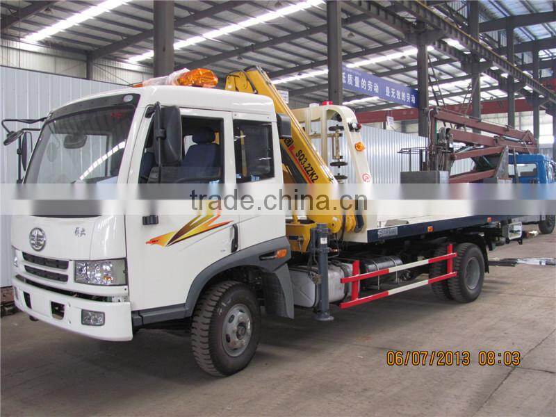FAW Sliding Platform Recovery Truck With Crane