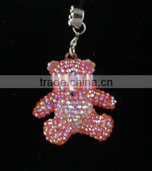 bling rhinestone teddy bear keychain