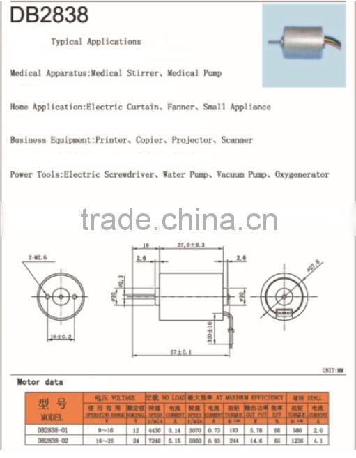 12v 24v small dc brushless gear motor with timing function and positive in version
