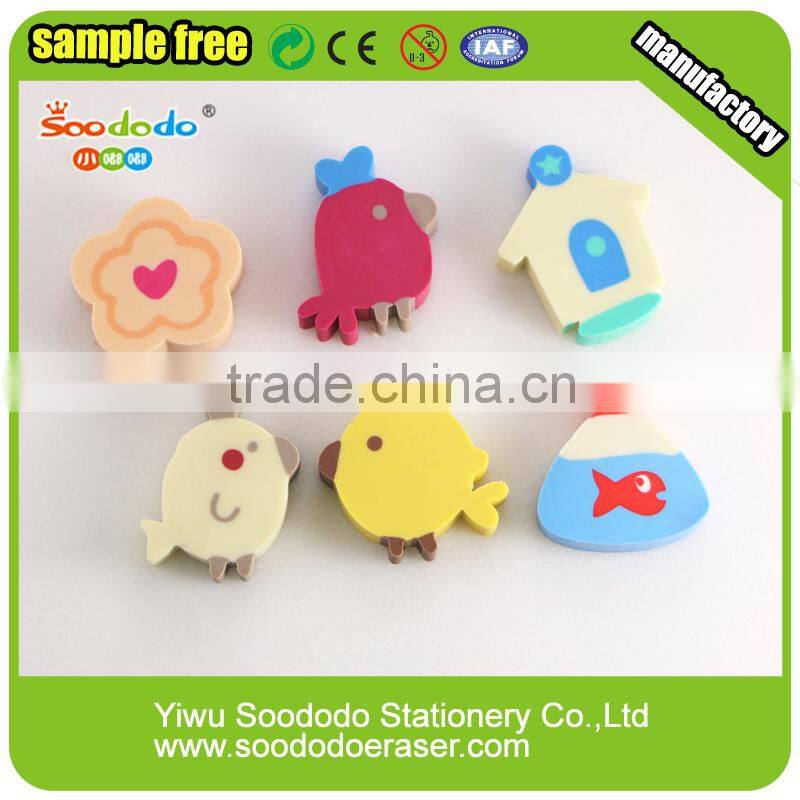 Cute Extruded rubber erasers for office stationery