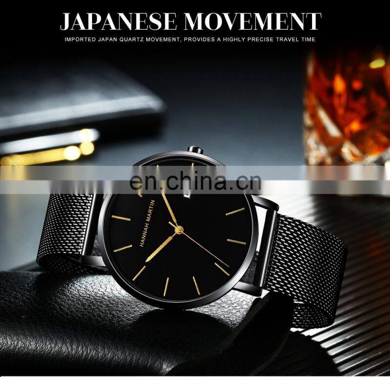 Hannah Martin 151 Classic Design Japan Quartz Waterproof Stainless Steel Fashion Business Thin Watch