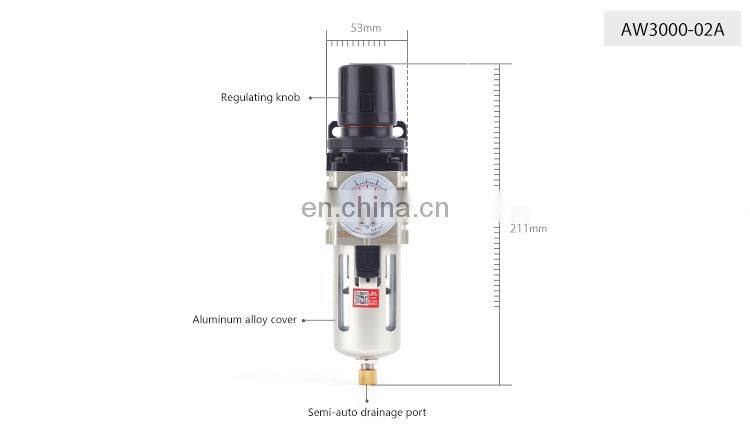SNS pneumatic AW Series air source treatment unit air filter pressure regulator with gauge