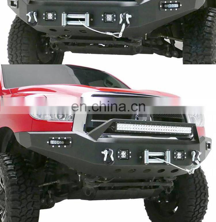 For 2007-2013 Tundra Front Bumper Steel Winch Ready w/ D Rings And Light