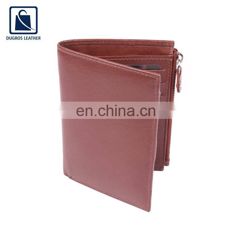 Elegant Design Attractive Pattern Nickle Fitting Button Closure Type Style Genuine Leather Men Wallet from India
