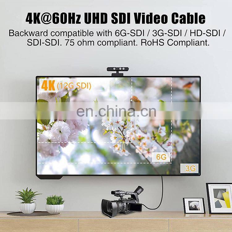 Black CCTV Video Connection Golden Plated BNC CABLE HD Camera Cable 75 Ohm SDI BNC Cable