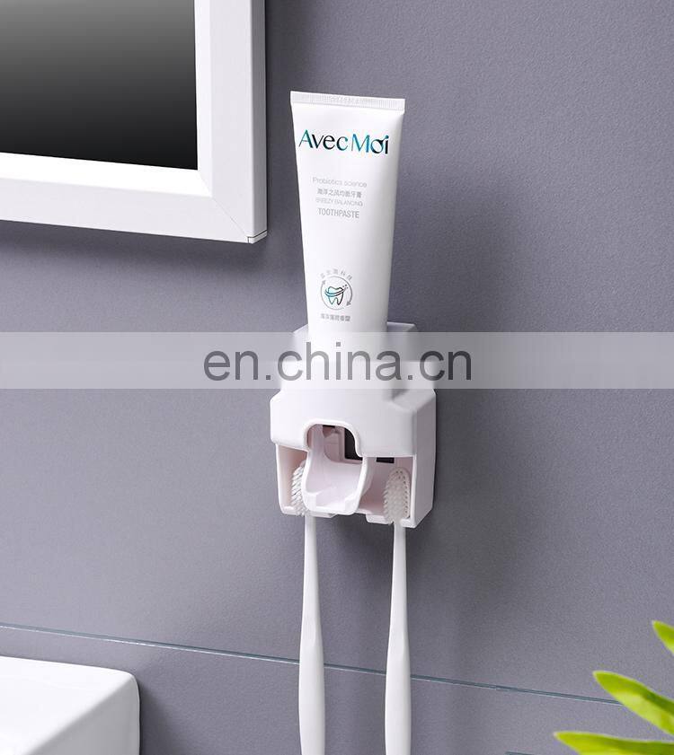 Creative Wall Mount Automatic Toothpaste Dispenser Bathroom Accessories Waterproof Lazy Toothpaste Squeezer Toothbrush Holder