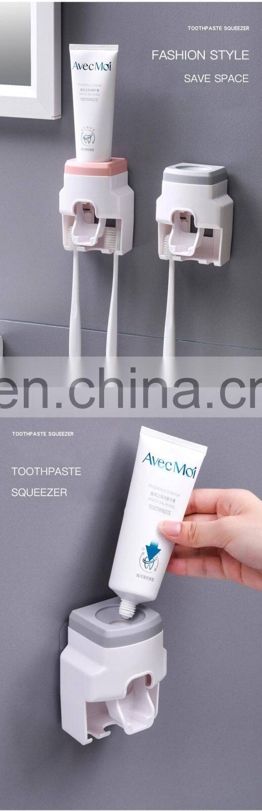 Creative Wall Mount Automatic Toothpaste Dispenser Bathroom Accessories Waterproof Lazy Toothpaste Squeezer Toothbrush Holder