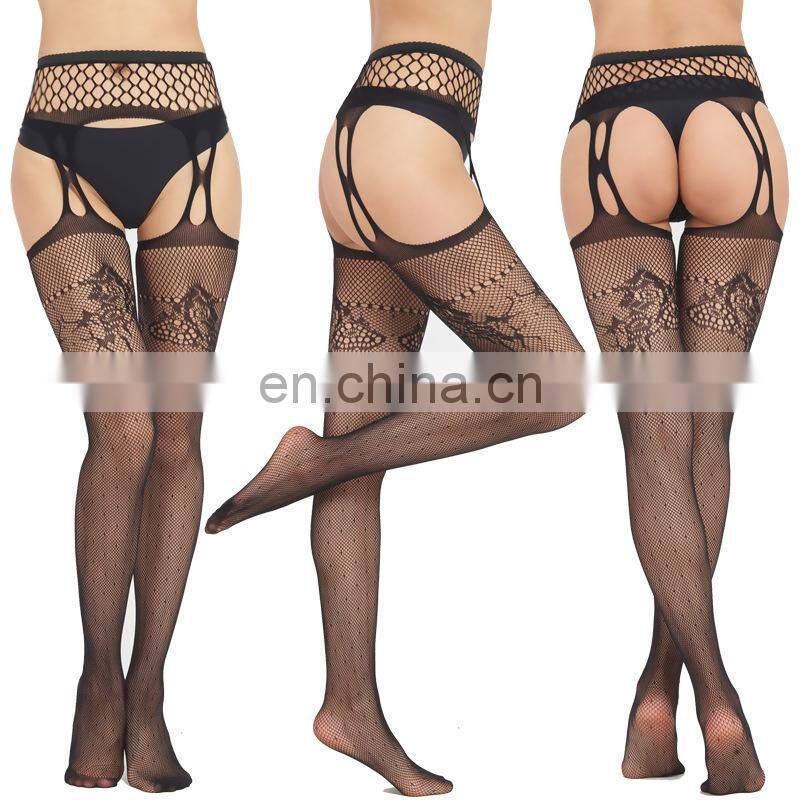 2022 Mature Women Foot Black Lace High Tight Interior Nylon Silk Stocking Foot Sexy Stockings