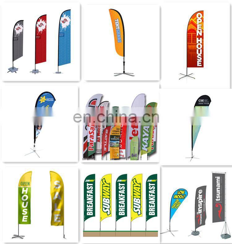 hot selling promotion beach teardrop feather flags printing with kinds bases ( Flag Pole + Fabric +Printing,Complete Production)
