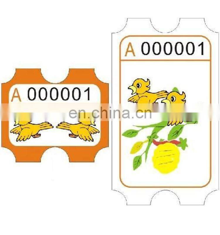 Good quality cheap price 180g custom printed redemption tickets arcade game machine