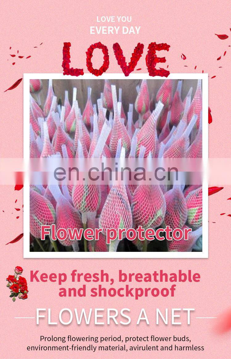 Manufacturer Direct Sales Durable PP glass bottle protective net PE Plastic bag Packaging Rose Protector Mesh Net Sleeve
