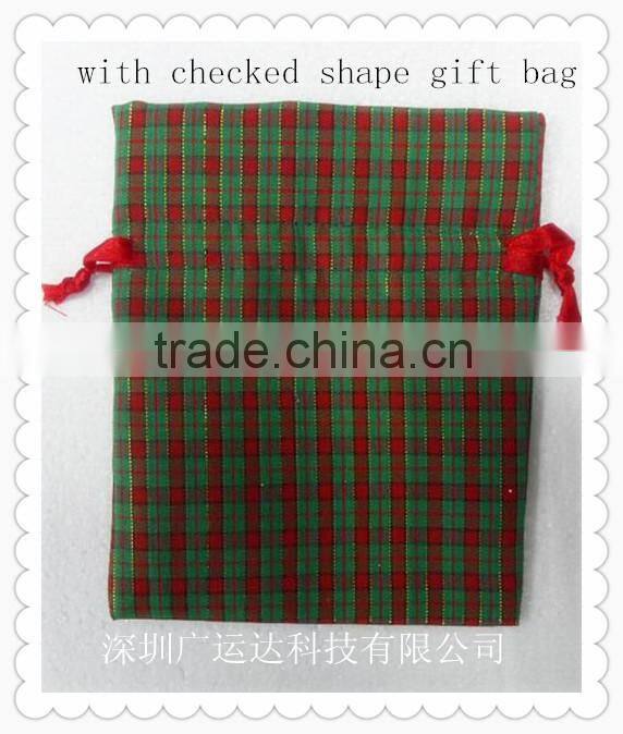 Orange velvet drawstring present pouch printed with dots and nuts bags for packing party candy/festive gifts