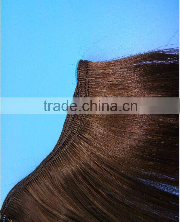 Top quality Brazilian / Russian hair handtied hair weft human virgin hair