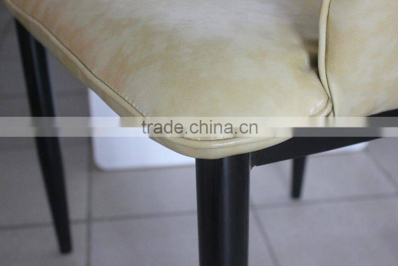 Wood imitation modern leather dining chairs designs with arm