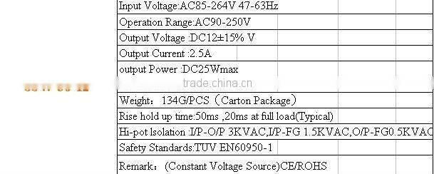 CE approved switching power supply(S-40-12)