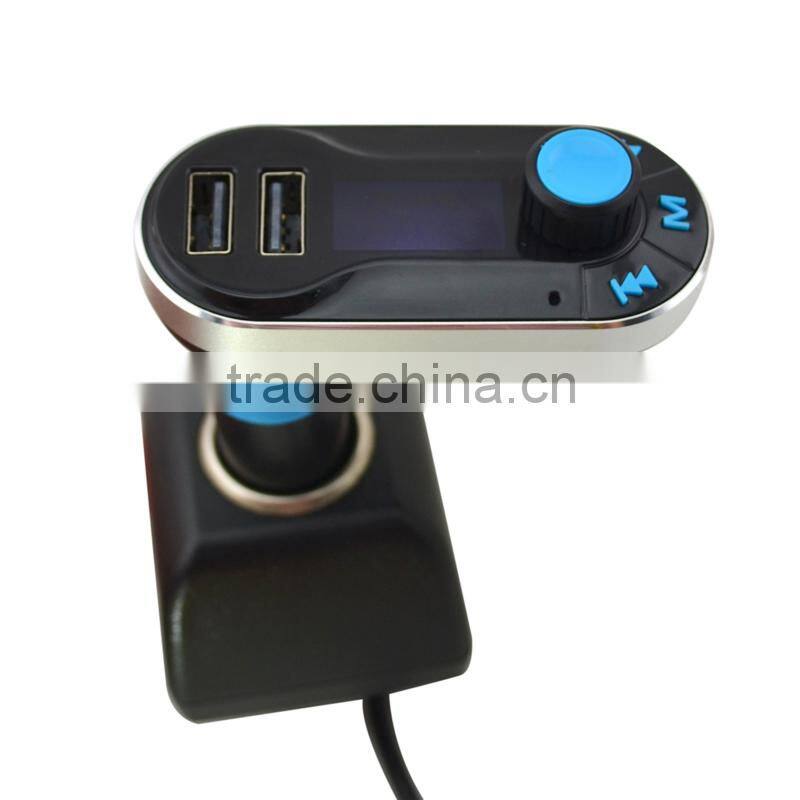 Mini usb fm transmitter, FM transmitter T66N with 2.1A car charger, with beautiful interface