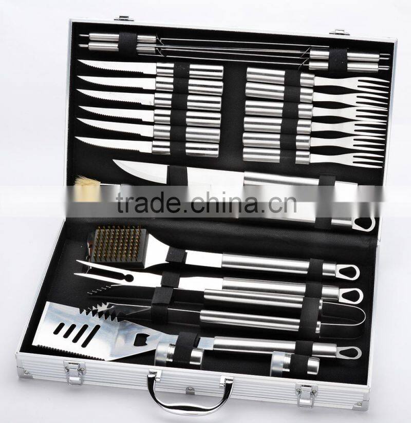 yangjiang factory manufacture stainless steel bbq cooking tools with nylon bag