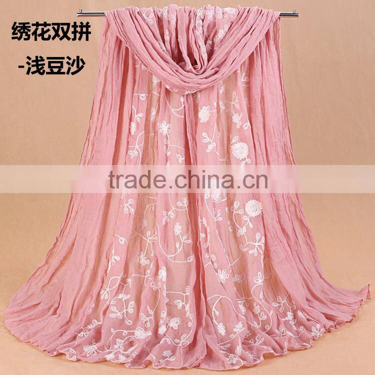 Wholesale Autumn Spring Beautiful Fashion Women Embroidery Shawl Scarf
