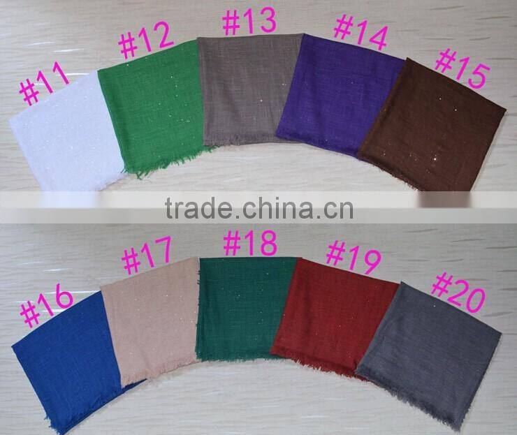 New Design Ladies Fashion Tassel Cotton Glitter Muslim Hijab Square Scarf