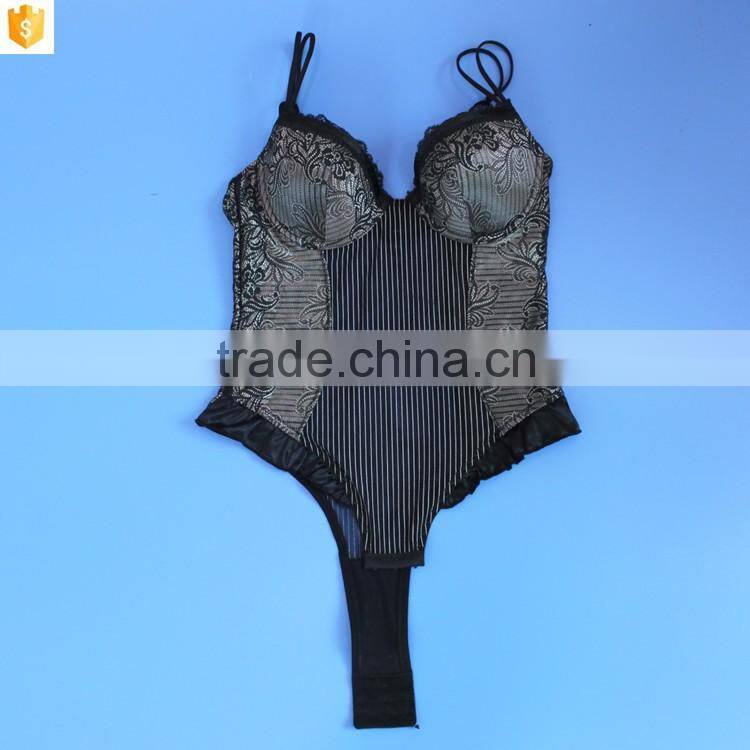 hot special design shapewear, women corset transparent lace with open crotch