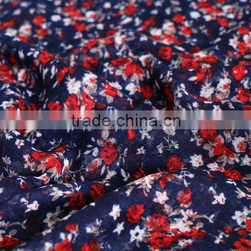 Elegant Small Flowers Printed High Density Voile Women Summer Head Scarf