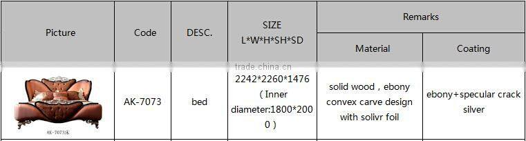 AK-7073 2015 Trustworthy China Supplier Simple Design Wooden Bed