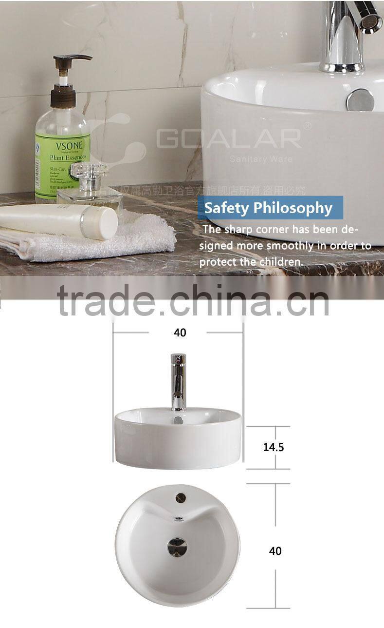 Hot round white ceramic art basin/water sink