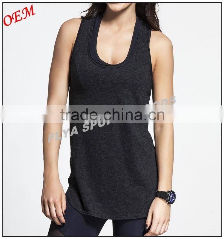 Activewear sports wear women's scoop neck fitness gym tank tops yoga apparel wholesale